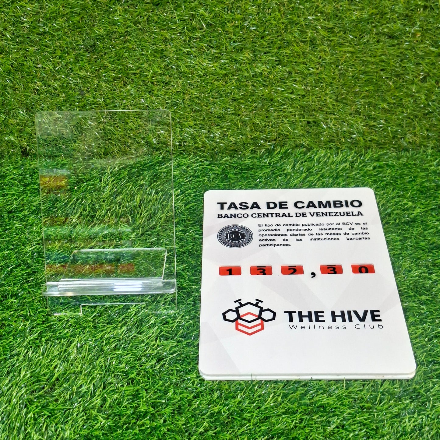 Hablador tasa BCV en acrilico blanco sublimado full color con números integrados