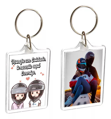 Llaveros de acrilico reversibles personalizados