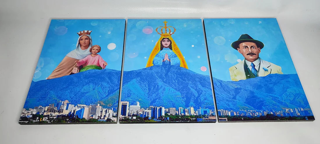 Cuadro triple compuesto 60x30cm