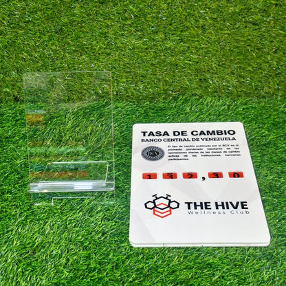 Hablador tasa BCV en acrilico blanco sublimado full color con números integrados